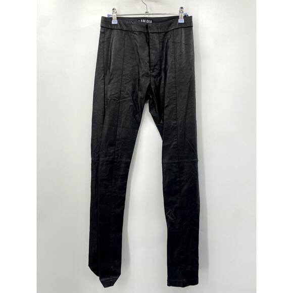 I AM GIA black Front Seam Faux Leather Trousers - Picture 2 of 7